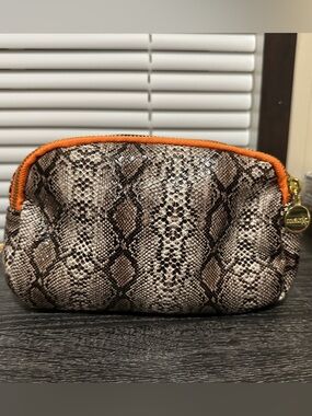 Snake-Print Mark Cosmetic Pouch